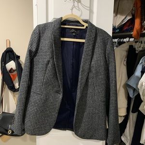 J. Crew Wool Blazer in Charcoal Houndstooth